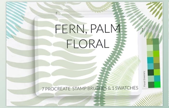 Download Fern palm <span class='badge badge-warning'>Procreate</span> brushes, exotic jungle brushes