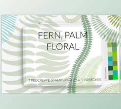 Download Fern palm Procreate brushes, exotic jungle brushes