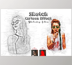 Download Sketch Cartoon Effect PS Action CreativeMarket - 7209454