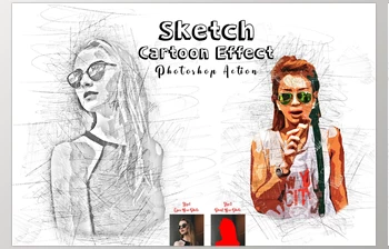 Download Sketch Cartoon Effect <span class='badge badge-warning'>PS</span> Action <span class='badge badge-warning'>CreativeMarket</span> - 7209454