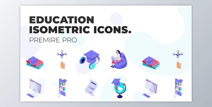 Download Education – MOGRT Isometric Icons (VideoHive 37500664)