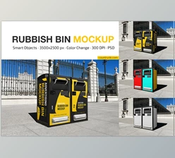 Download Advertising Rubbish Bin Mockup Set CreativeMarket - 7221190