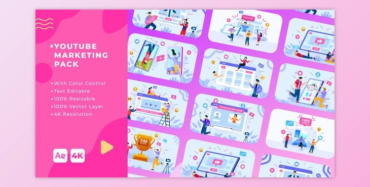 Download YouTube Marketing Pack | After Effects (Videohive 37996106) - AE Project