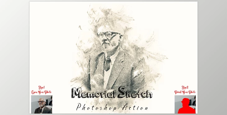 Download Memorial Sketch Photoshop Action