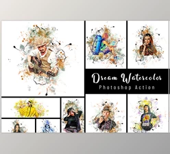 Download Dream Watercolor Photoshop Action CreativeMarket - 7251794