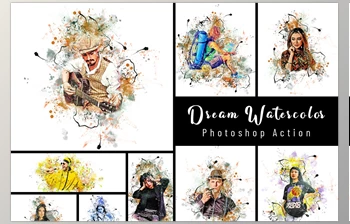 Download Dream Watercolor Photoshop <span class='badge badge-warning'>Action</span> CreativeMarket - 7251794