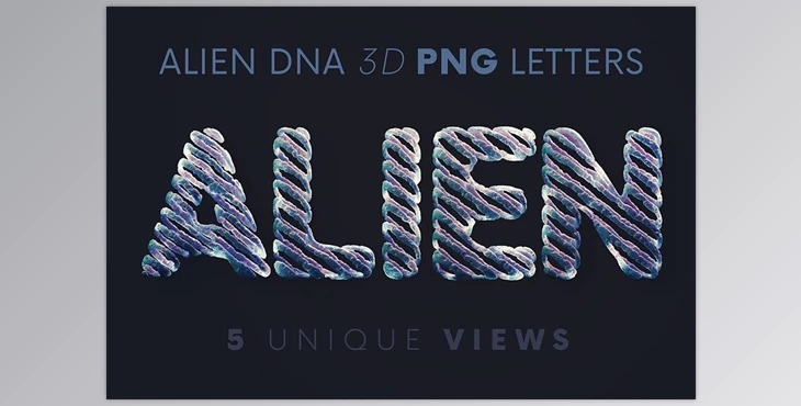 Download Alien DNA Science – 3D Lettering CreativeMarket - 7109432
