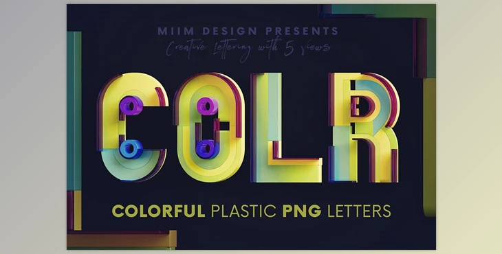 Download Colorful Plastic – 3D Lettering CreativeMarket - 7079811