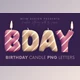 Download Birthday Candle – 3D Lettering CreativeMarket - 7109431
