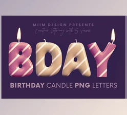 Download Birthday Candle – 3D Lettering CreativeMarket - 7109431