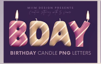 Download Birthday Candle – <span class='badge badge-warning'>3D</span> Lettering CreativeMarket - 7109431