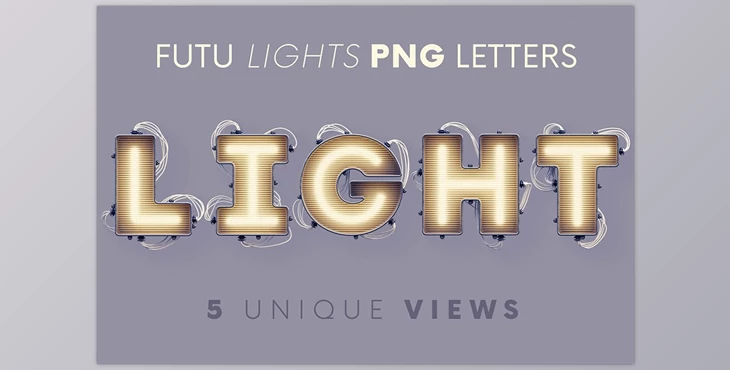 Download Futu Lights – 3D Lettering CreativeMarket - 7136181