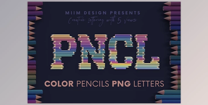 Download Color Pencils – 3D Lettering CreativeMarket - 7079802