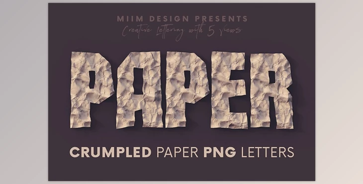 Download Crumpled Paper – 3D Lettering CreativeMarket - 7136160
