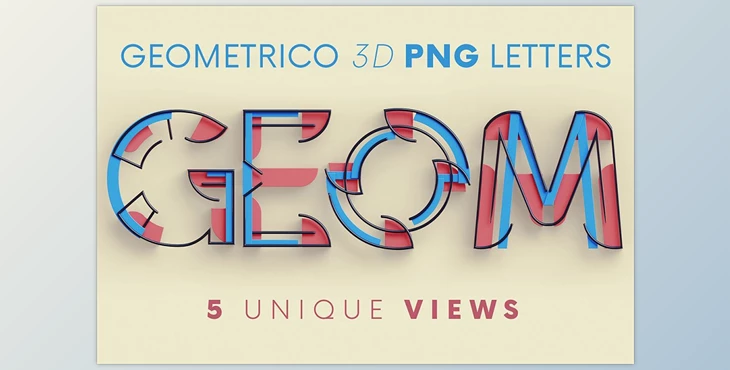 Download Geometrico – 3D Lettering CreativeMarket - 7176193