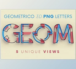 Download Geometrico – 3D Lettering CreativeMarket - 7176193