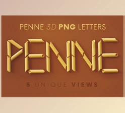Download Penne Pasta – 3D Lettering CreativeMarket - 7198847