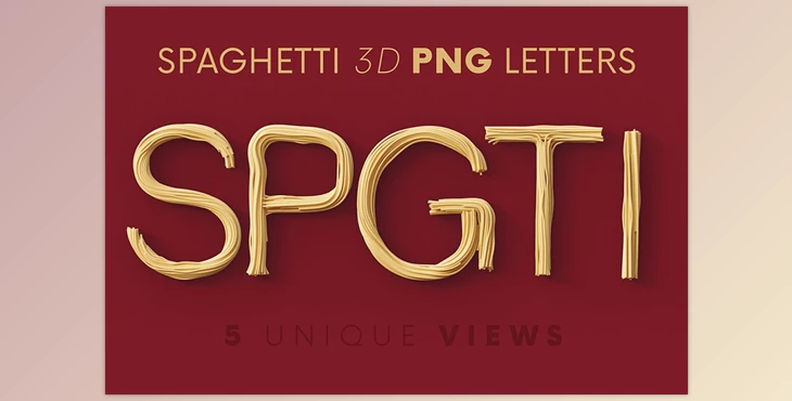 Download Spaghetti – 3D Lettering CreativeMarket - 7198850
