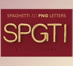 Download Spaghetti – 3D Lettering CreativeMarket - 7198850