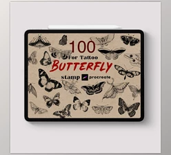 Download Hand Drawing Butterfly Brush Stamp M7FHPX8