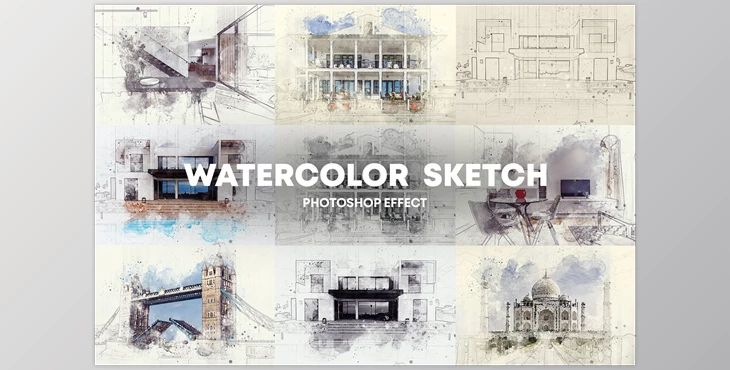 Download Watercolor Sketch Photoshop Effect CreativeMarket - 7212989