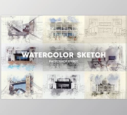 Download Watercolor Sketch Photoshop Effect CreativeMarket - 7212989