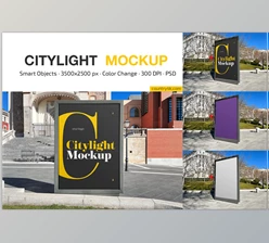 Download Citylight Outdoor Advertising Mockup CreativeMarket - 7259192