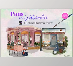 Download Paris in Watercolor for Procreate CreativeMarket - 6289406