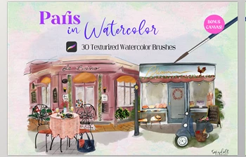 Download Paris in Watercolor for <span class='badge badge-warning'>Procreate</span> <span class='badge badge-warning'>CreativeMarket</span> - 6289406