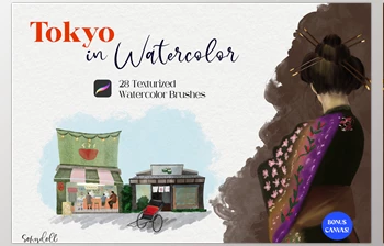 Download Tokyo in Watercolor for <span class='badge badge-warning'>Procreate</span> <span class='badge badge-warning'>CreativeMarket</span> - 6327509
