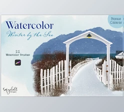 Download Winter by the Sea – Watercolor CreativeMarket - 6612217