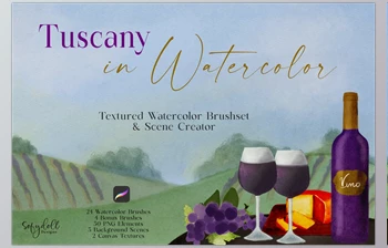 Download Tuscany in Watercolor for <span class='badge badge-warning'>Procreate</span> <span class='badge badge-warning'>CreativeMarket</span> - 6578475