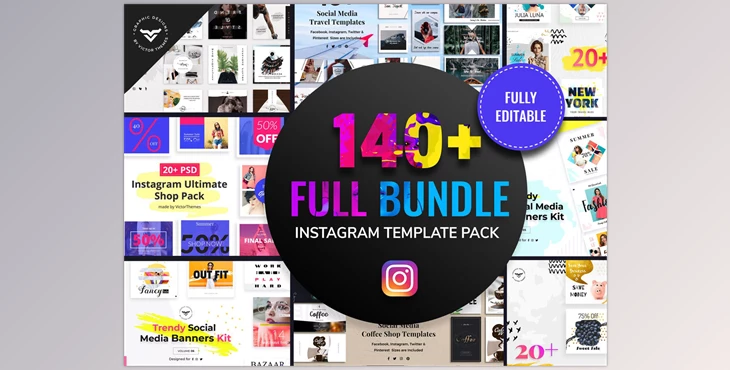 Download Instagram Post Templates Full Bundle