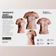 Download Woman’s Shirt V-Neck Mockup CreativeMarket - 7219597