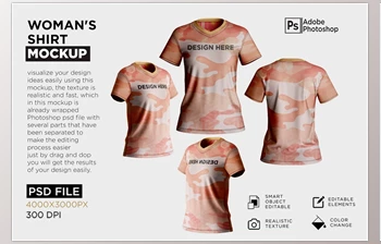 Download Woman’s <span class='badge badge-warning'>Shirt</span> V-Neck Mockup CreativeMarket - 7219597