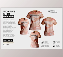Download Woman’s Shirt V-Neck Mockup CreativeMarket - 7219597