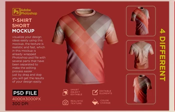 Download <span class='badge badge-warning'>Men</span>’s T-Shirt Short Mockup CreativeMarket - 7162109