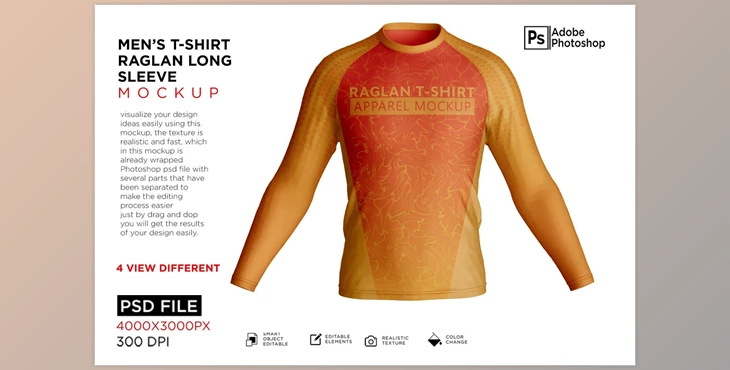 Download Men’s Shirt Raglan Mockup CreativeMarket - 7257288