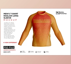 Download Men’s Shirt Raglan Mockup CreativeMarket - 7257288