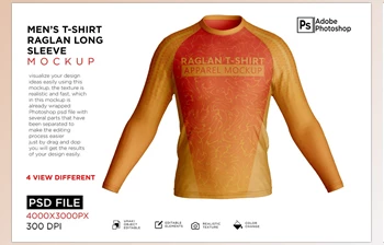 Download <span class='badge badge-warning'>Men</span>’s Shirt Raglan Mockup CreativeMarket - 7257288