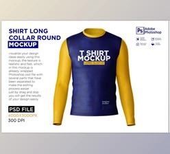 Download Shirt Long Collar Round Mockup CreativeMarket - 7251081