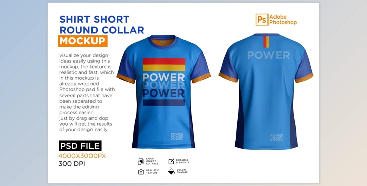 Download Shirt Short Collar Round Mockup CreativeMarket - 7249963