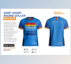 Download Shirt Short Collar Round Mockup CreativeMarket - 7249963