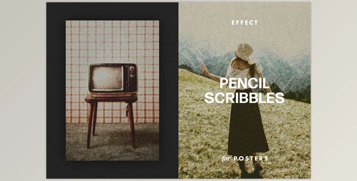 Download Pencil Scribbles Effect for Posters CreativeMarket - 7202361