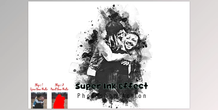 Download Super Ink Effect Photoshop Action CreativeMarket - 7279554