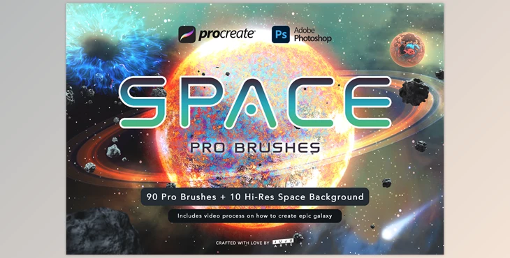 Download Space Pro Galaxy Brushes CreativeMarket - 7184464