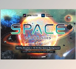 Download Space Pro Galaxy Brushes CreativeMarket - 7184464