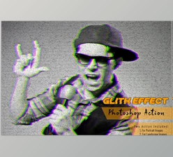Download Glitch Effect Photoshop Action CreativeMarket - 7287266