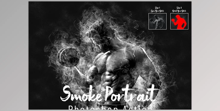 Download Smoke Portrait Photoshop Action CreativeMarket - 7301935