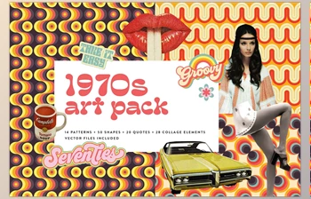 Download 1970s Collage <span class='badge badge-warning'>Art</span> Pack CreativeMarket - 5784589